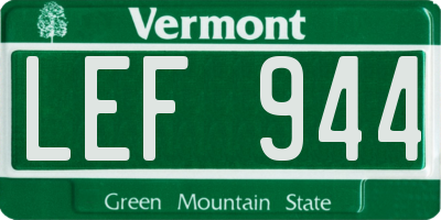 VT license plate LEF944