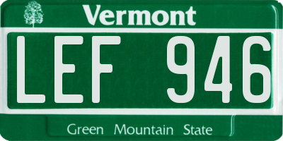 VT license plate LEF946