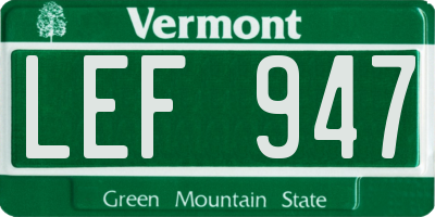VT license plate LEF947