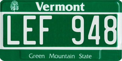 VT license plate LEF948