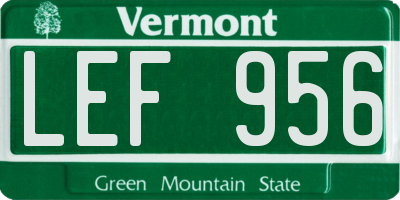 VT license plate LEF956