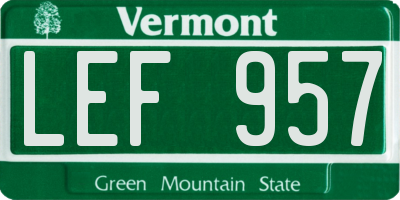 VT license plate LEF957