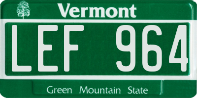 VT license plate LEF964
