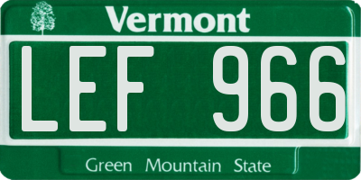 VT license plate LEF966