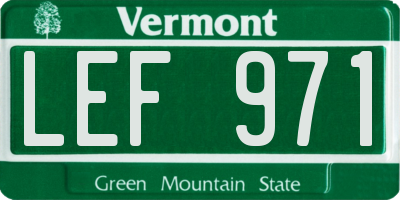 VT license plate LEF971