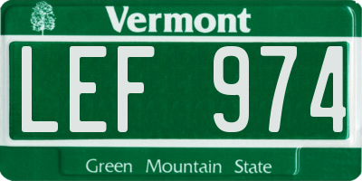 VT license plate LEF974