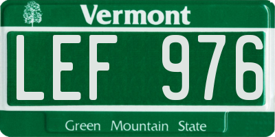 VT license plate LEF976