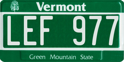 VT license plate LEF977