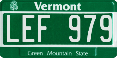 VT license plate LEF979