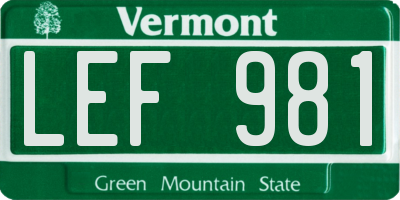 VT license plate LEF981