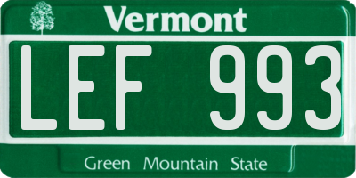 VT license plate LEF993