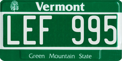 VT license plate LEF995