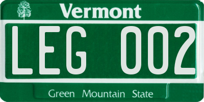 VT license plate LEG002