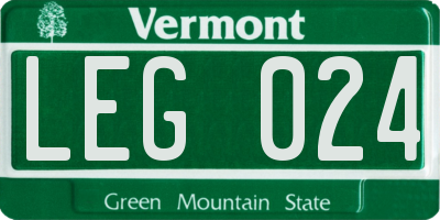 VT license plate LEG024