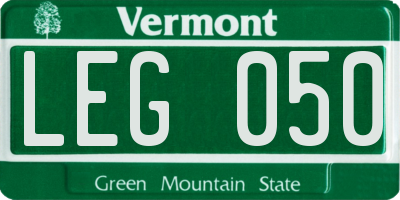 VT license plate LEG050