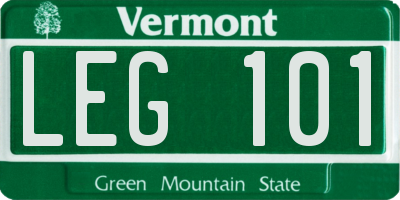 VT license plate LEG101