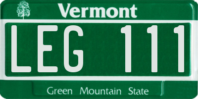 VT license plate LEG111