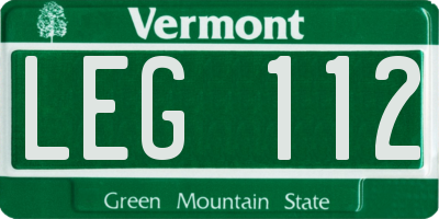 VT license plate LEG112
