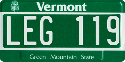 VT license plate LEG119