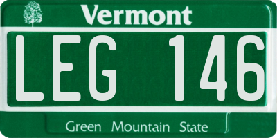 VT license plate LEG146