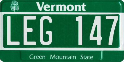 VT license plate LEG147