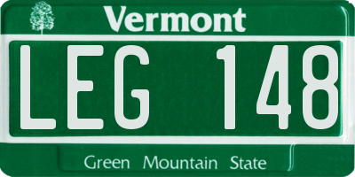 VT license plate LEG148