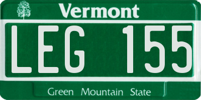VT license plate LEG155