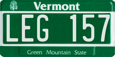 VT license plate LEG157