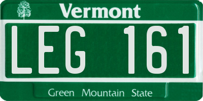 VT license plate LEG161