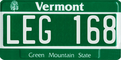 VT license plate LEG168