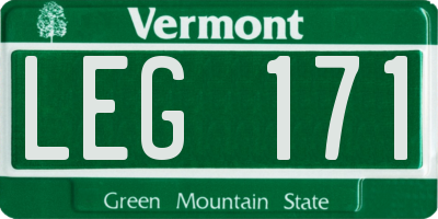 VT license plate LEG171
