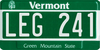 VT license plate LEG241
