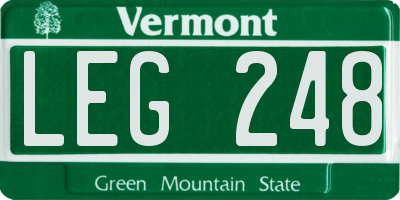 VT license plate LEG248