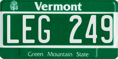 VT license plate LEG249