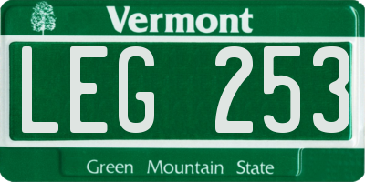 VT license plate LEG253