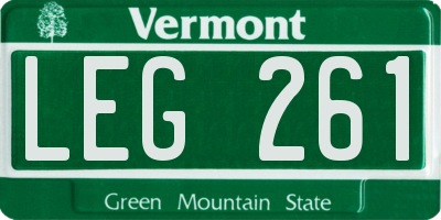 VT license plate LEG261