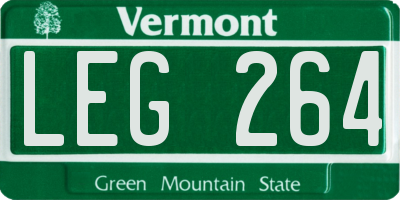 VT license plate LEG264