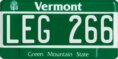 VT license plate LEG266