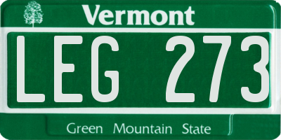 VT license plate LEG273