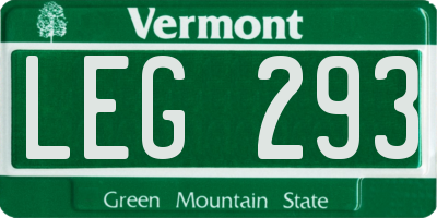 VT license plate LEG293