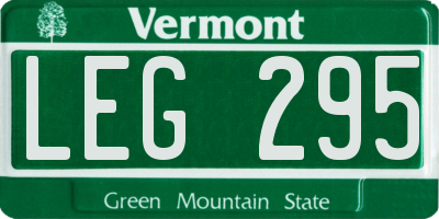VT license plate LEG295