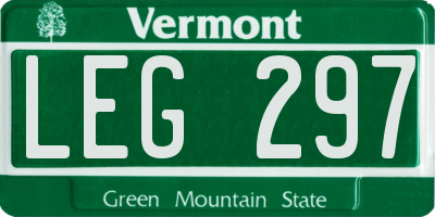 VT license plate LEG297