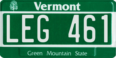 VT license plate LEG461