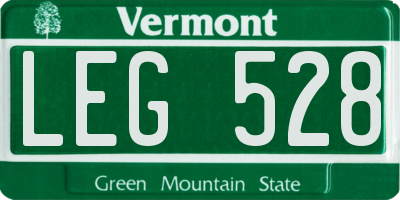 VT license plate LEG528