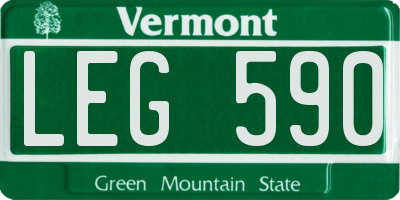 VT license plate LEG590