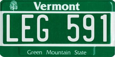 VT license plate LEG591