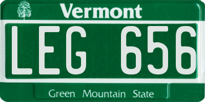 VT license plate LEG656