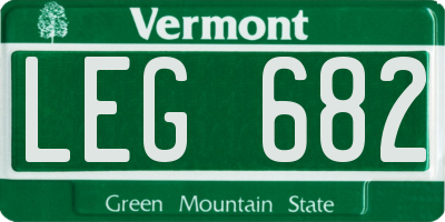 VT license plate LEG682