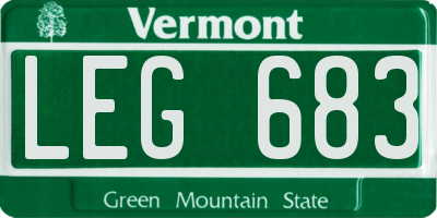 VT license plate LEG683