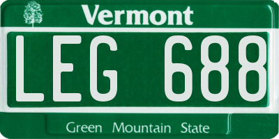 VT license plate LEG688